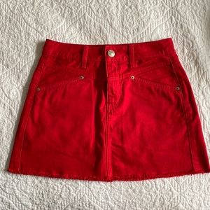 Bright Red Tailgate American Eagle Denim Skirt